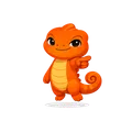 Lenny the chameleon encouraging you to download