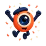 Lenso, the Lenzo mascot, cheering